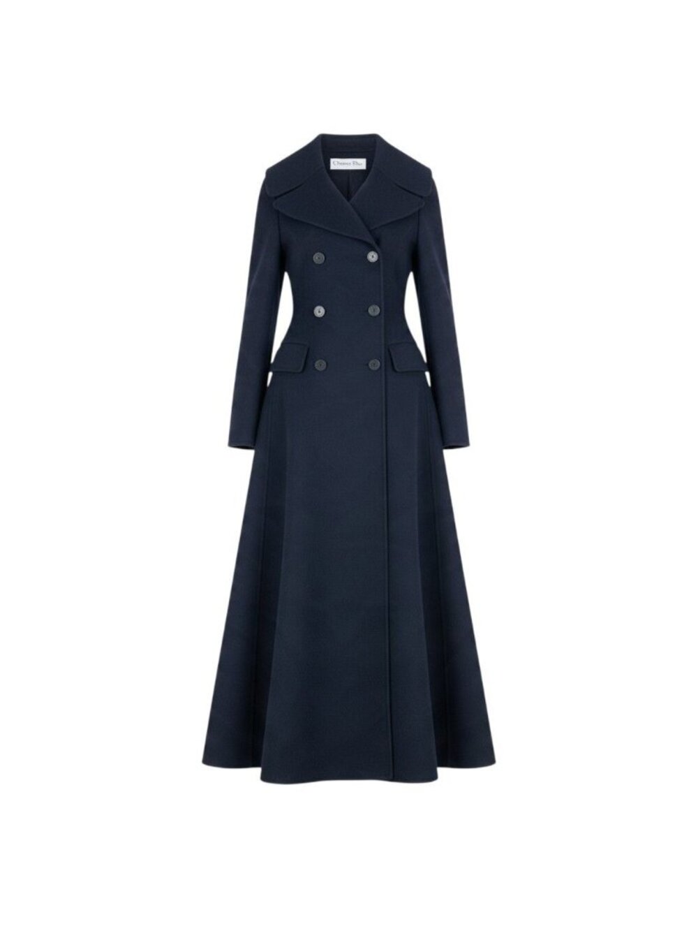 Dior Double Breasted Long Coat Navy Cashmere 36